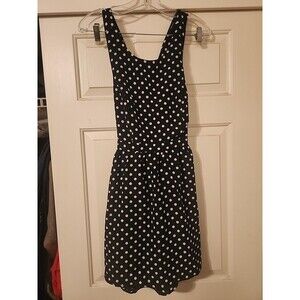Forever 21 Women's Black Polka Dot Dress Size M Medium Criss Cross Back Party